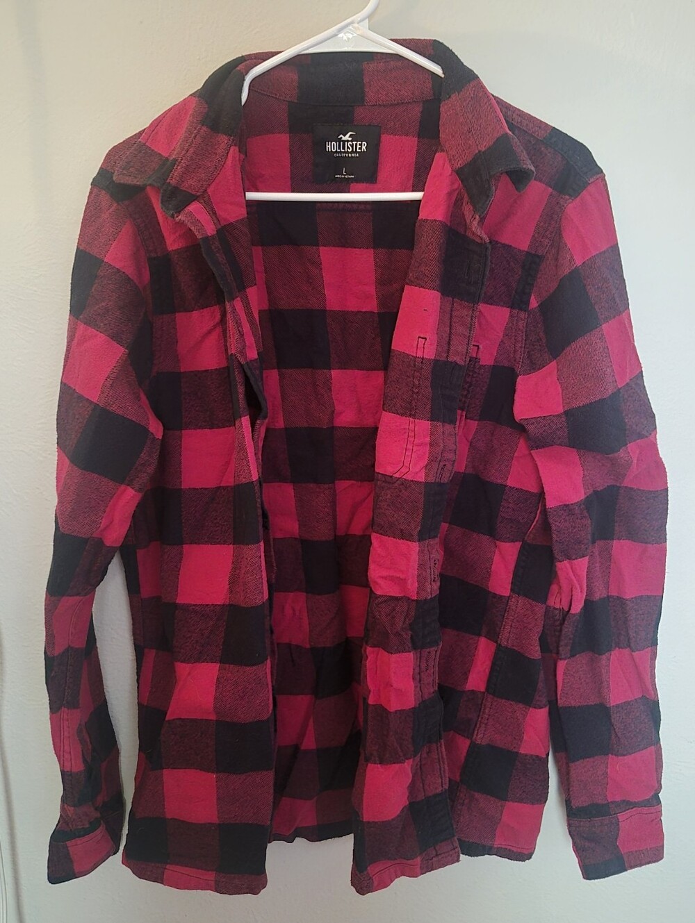 Hollister Red and Black Buffalo Plaid Flannel Jacket